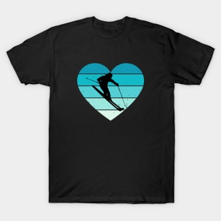 I Love Downhill Skiing Winter Sports Ski T-Shirt